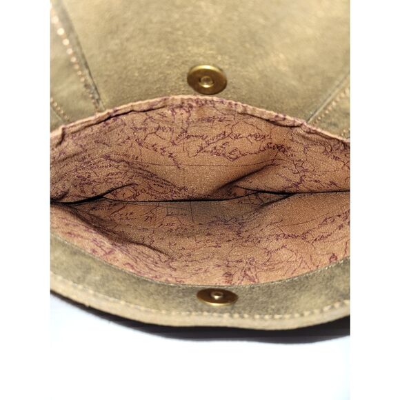 NWOT Patricia Nash Brown North South Moto Messenger Crossbody Leather Unisex Bag - Picture 10 of 12